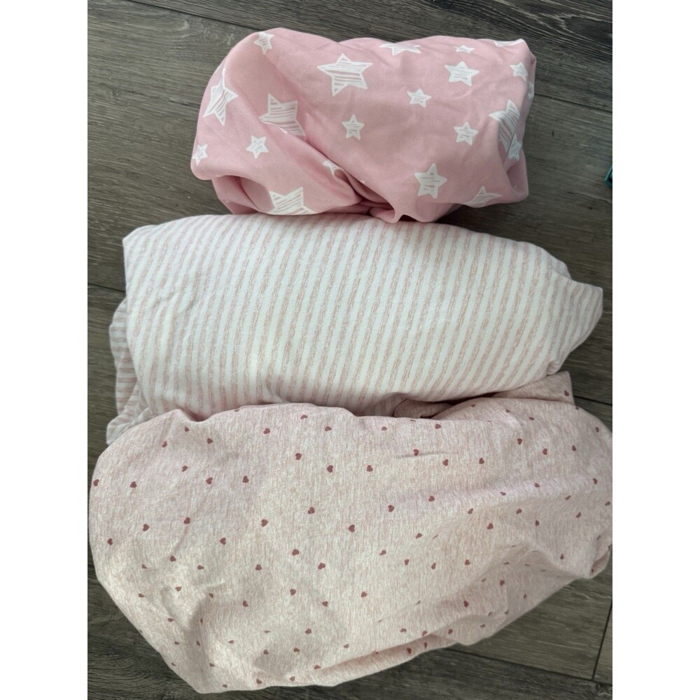 Baby Gap Baby Girl Crib Sheets Pink Fitted Sheet 3 Pc Bundle Washed Never Used